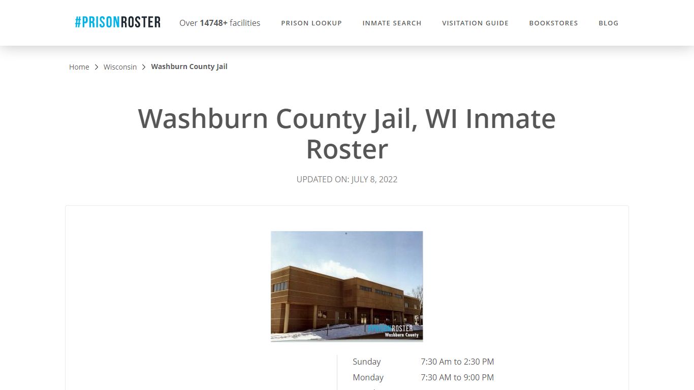Washburn County Jail, WI Inmate Roster